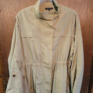 NWT For Cynthia Beige Nylon Trench Jacket XL